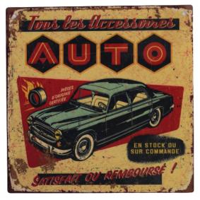 Plaque métal déco garage Service Simca 60' style plaque émaillée vintage -   France